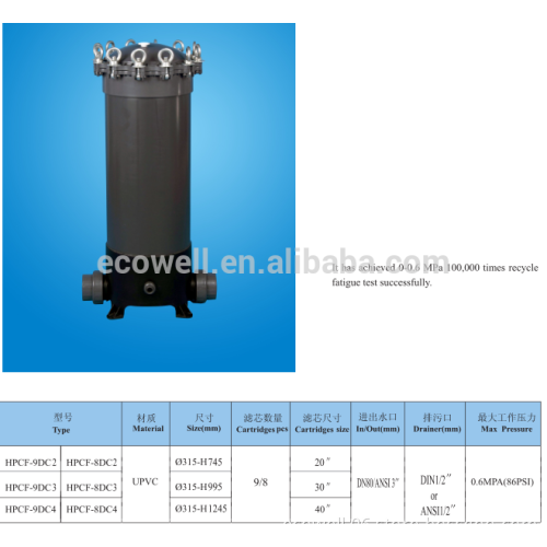 UPVC sediment filter housing